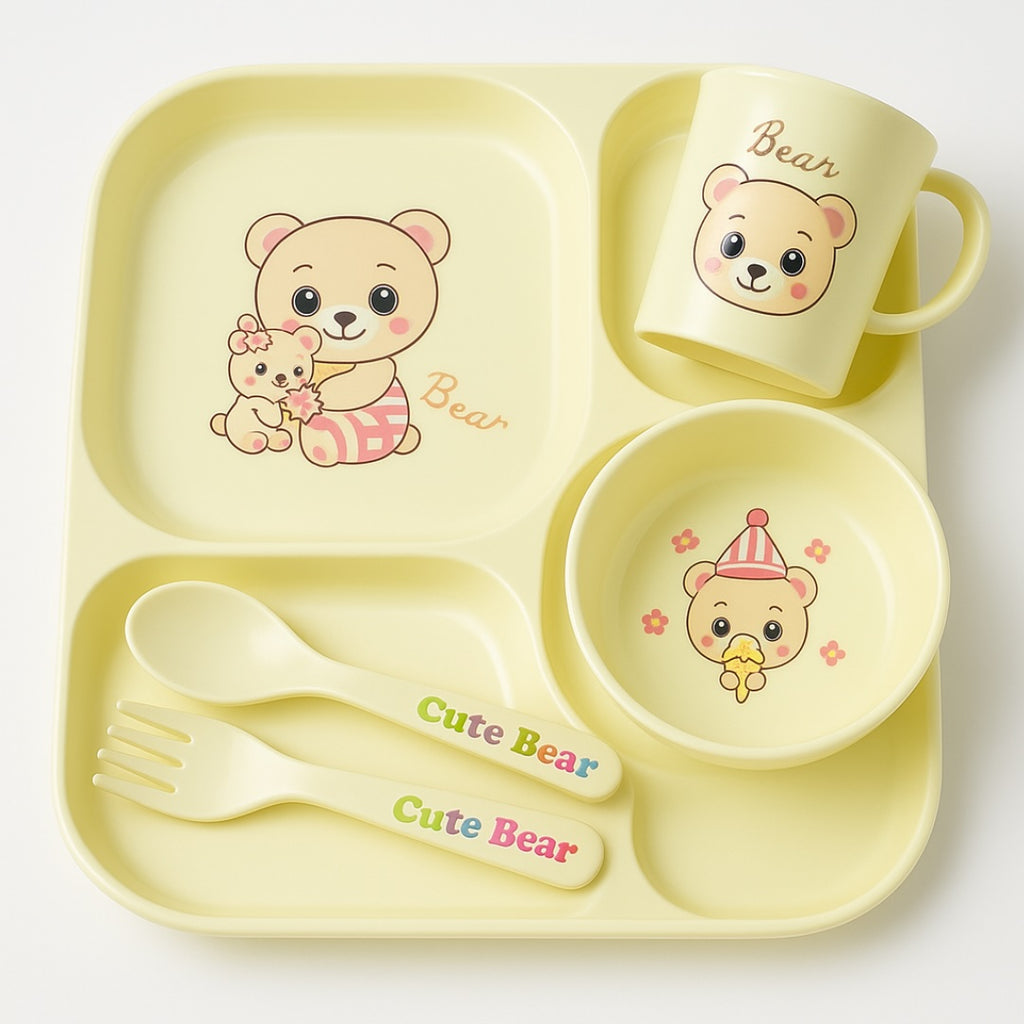 Cute Bear Baby Feeding Set – BPA-Free