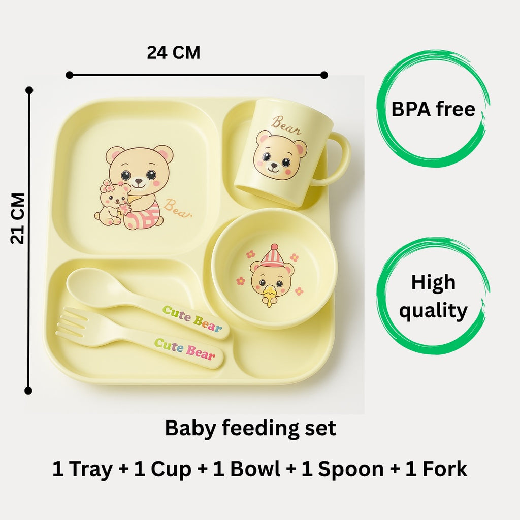 Cute Bear Baby Feeding Set – BPA-Free