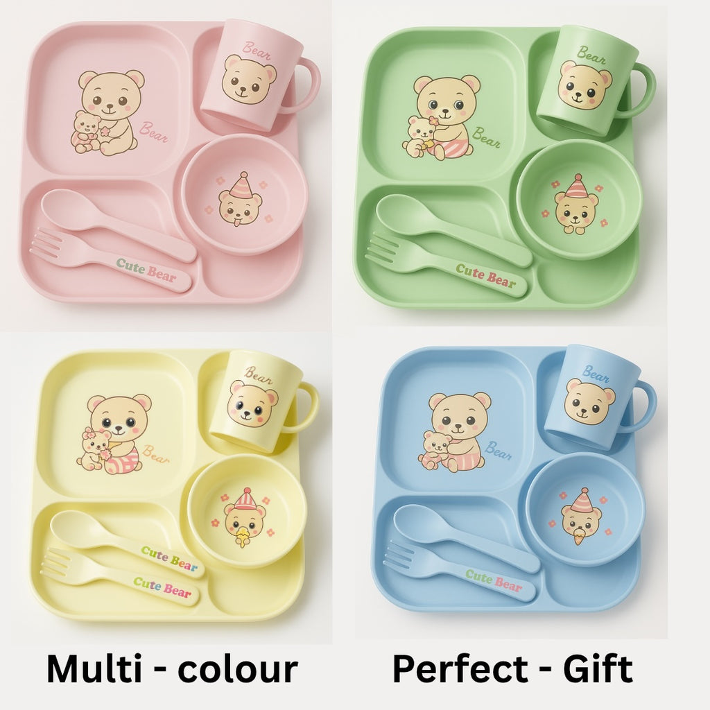 Cute Bear Baby Feeding Set – BPA-Free