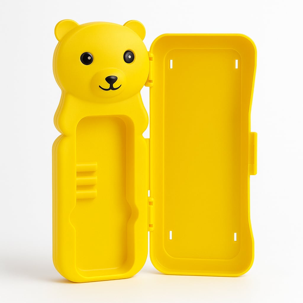 Bear-Shaped Kids Pencil Box with Water Game