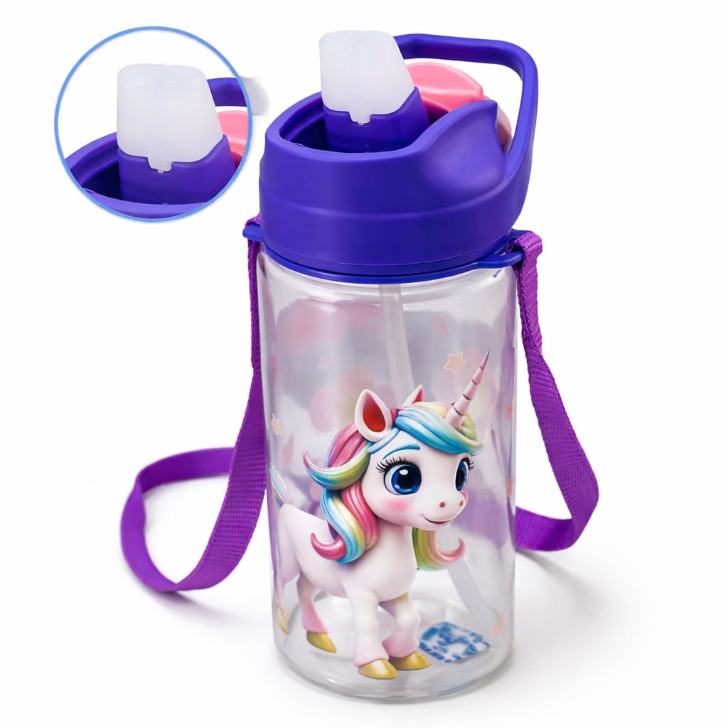 Unicorn Kids Water Bottle 500 ML – BPA Free, Non-Toxic, Leakproof
