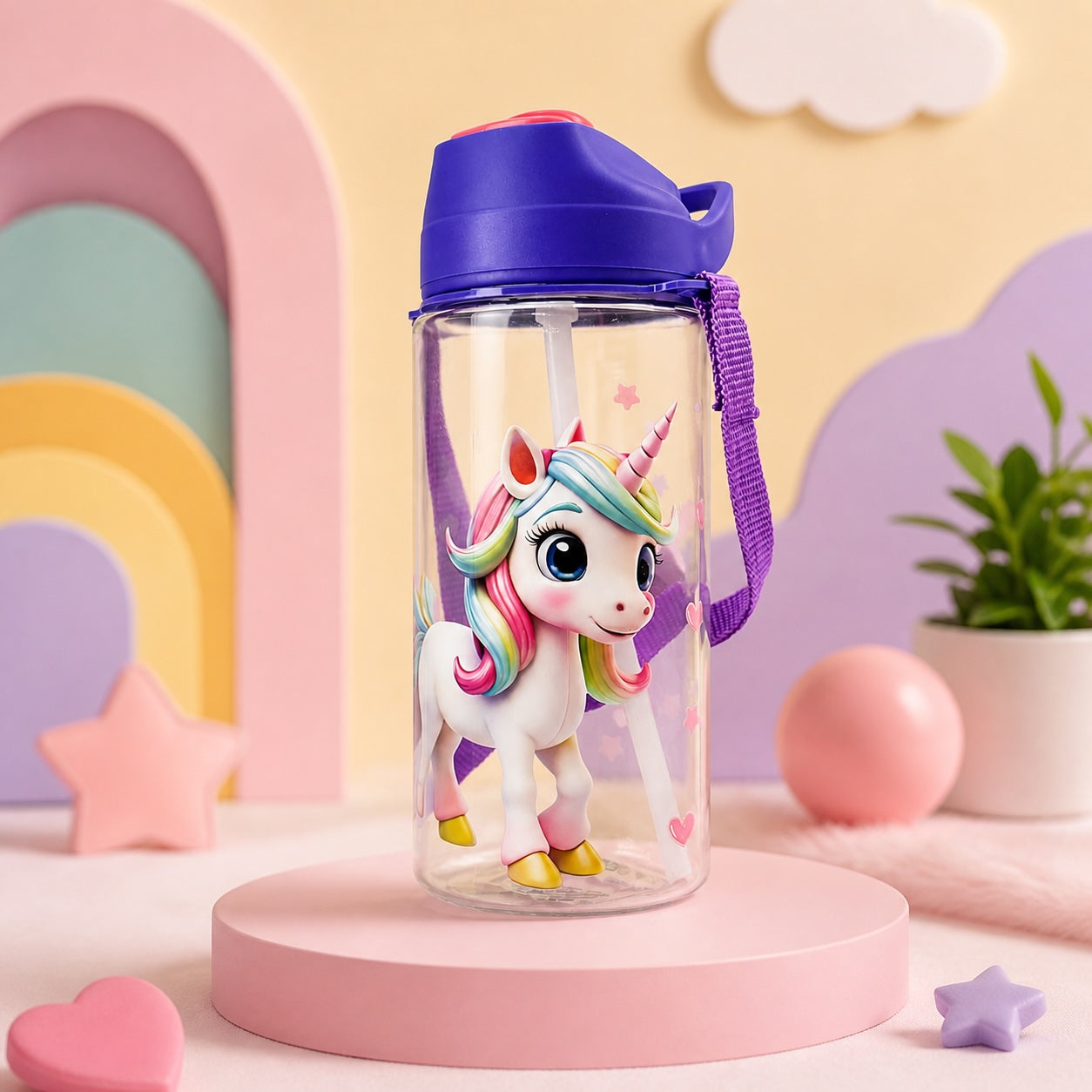 Unicorn Kids Water Bottle 500 ML – BPA Free, Non-Toxic, Leakproof