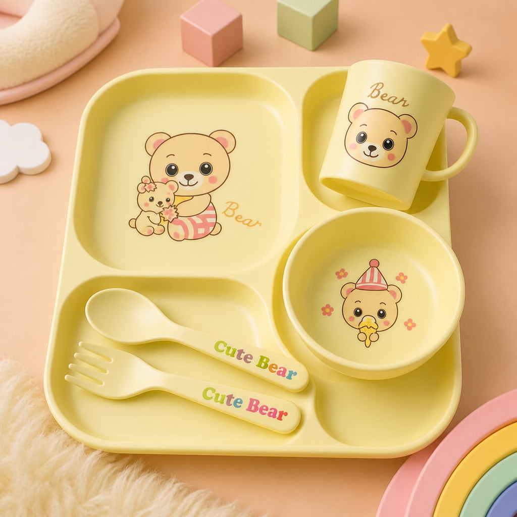 Cute Bear Baby Feeding Set – BPA-Free