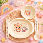 Little Bite Kids Bowl Set 2 Bowls With Spoon And Fork Durable Feeding Set