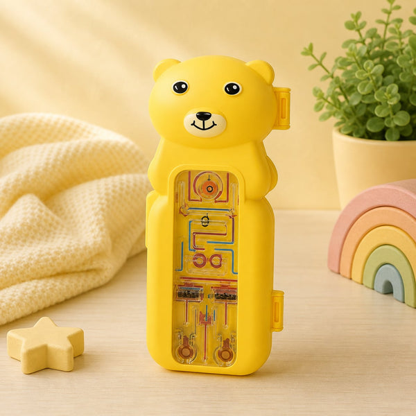 Bear-Shaped Kids Pencil Box with Water Game