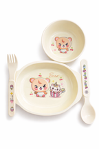 Little Bite Kids Bowl Set 2 Bowls With Spoon And Fork Durable Feeding Set