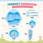 Kakiko 6-Piece Blue Club Baby Feeding Set – BPA-Free