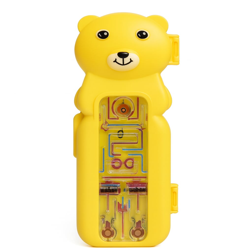 Bear-Shaped Kids Pencil Box with Water Game